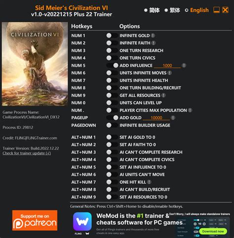 civ 6 cheats|Sid Meier's Civilization VI Cheats and Trainer for Steam.